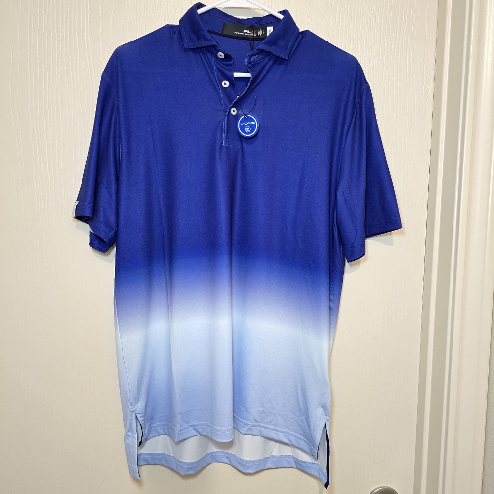 RLX Ralph Lauren Performance Horizon Blue Polo Golf Shirt‎ Men’s Small NWT